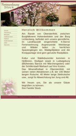 Vorschau der mobilen Webseite www.ferienwohnung-stock.de, Ferienwohnung Stock