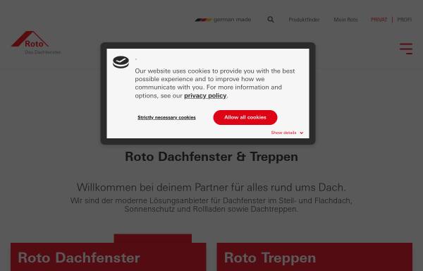 Vorschau von www.roto-dachfenster.de, Roto Frank DST Vertriebs-GmbH