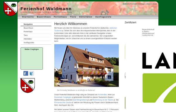 Vorschau von www.ferienhofwaldmann.de, Ferienhof Waldmann