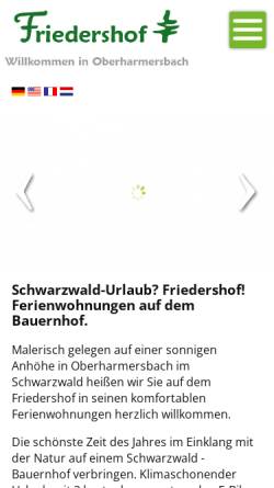 Vorschau der mobilen Webseite www.friedershof.de, Friedershof