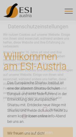 Vorschau der mobilen Webseite www.esi-austria.at, ESI-Austria - Europäisches Shiatsu Institut