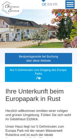 Vorschau der mobilen Webseite www.elzblick.de, Gästehaus Elzblick