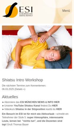 Vorschau der mobilen Webseite www.shiatsu.de, ESI-Deutschland - Europäisches Shiatsu Institut