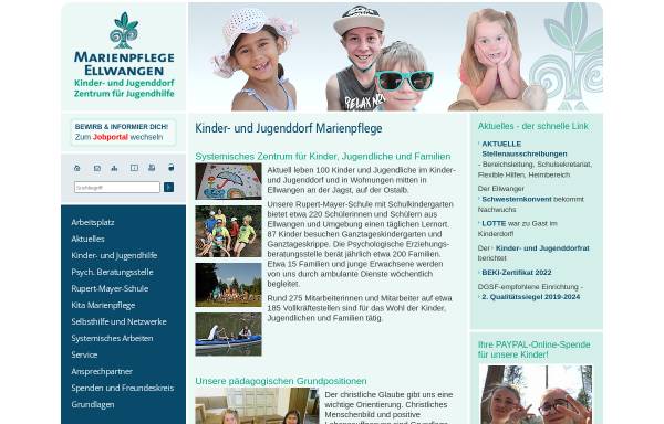 Vorschau von www.marienpflege.de, Kinder- und Jugenddorf Marienpflege