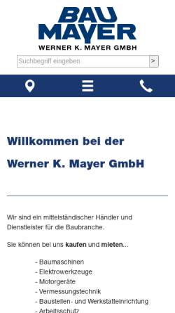 Vorschau der mobilen Webseite www.mayer-baubedarf.de, Werner K. Mayer GmbH