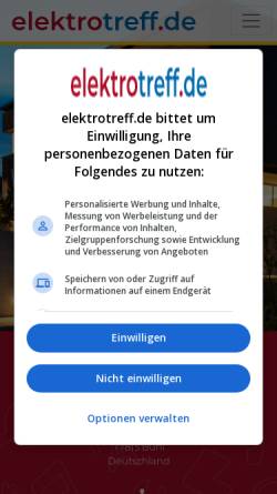 Vorschau der mobilen Webseite www.elektrotreff.de, Elektrohaus Kimmig