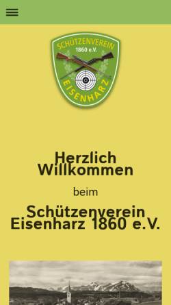 Vorschau der mobilen Webseite www.sv-eisenharz.de, Schützenverein Eisenharz 1860 e.V.