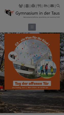 Vorschau der mobilen Webseite taus-gym.de, Gymnasiums in der Taus