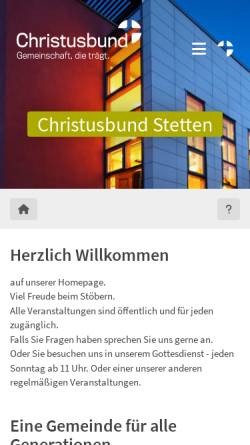 Vorschau der mobilen Webseite christusbund-stetten.de, Württembergischer Christusbund Stetten