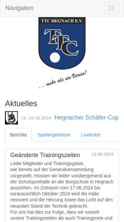 Vorschau der mobilen Webseite www.ttc-hegnach.de, TTC Hegnach