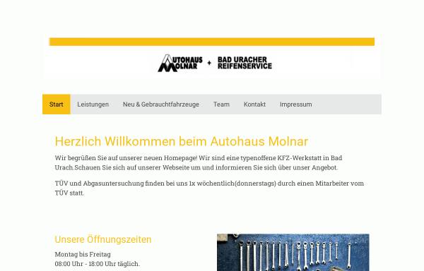 Vorschau von www.autohaus-molnar.de, Bad Uracher Reifenservice, R. Hummel
