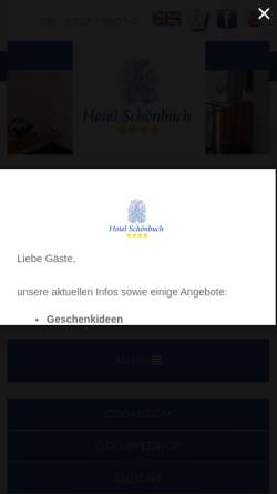 Vorschau der mobilen Webseite www.hotel-schoenbuch.de, Hotel Schönbuch