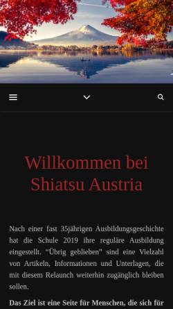 Vorschau der mobilen Webseite www.shiatsu-austria.at, Shiatsu Ausbildungen Austria - Dr. Eduard Tripp