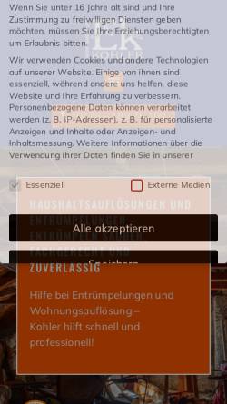 Vorschau der mobilen Webseite www.entruempelungenkohler.de, Entrümpelungen Kohler