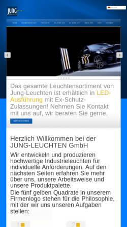 Vorschau der mobilen Webseite www.jung-leuchten.de, Jung Leuchten GmbH