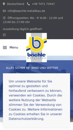 Vorschau der mobilen Webseite www.baechle-metallbau.de, Bächle Metallbau GmbH