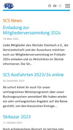 Vorschau der mobilen Webseite www.sc-steinlach.de, Skiclub Steinlach e.V.