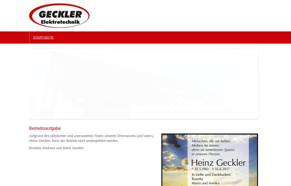Vorschau von www.geckler.de, Heinz Geckler Elektrotechnik