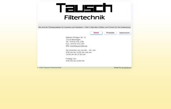 Vorschau von www.tausch-filter.de, Gerhard Tausch, Filtertechnik
