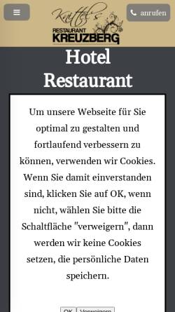 Vorschau der mobilen Webseite www.hotel-restaurant-kreuzberg.de, Knittel´s Hotel Restaurant Kreuzberg