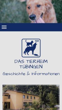Vorschau der mobilen Webseite tierschutzverein-tuebingen.de, Tierschutzverein Tübingen u.U. e.V. - Tierheim Tübingen