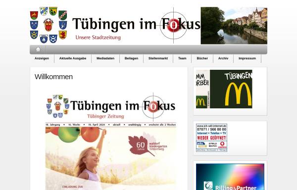 Vorschau von www.tif-tuebingen.de, Tübingen im Fokus