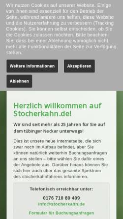 Vorschau der mobilen Webseite www.stocherkahn.de, Stocherkahn.de