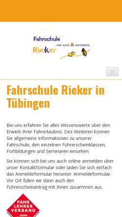 Vorschau der mobilen Webseite fahrschule-rieker.de, Fahrschule Wolfgang Rieker