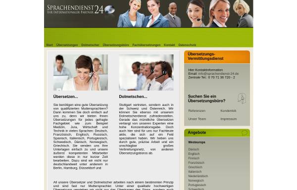 Vorschau von www.sprachendienst-24.de, Übersetzungsbüro 24