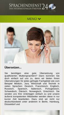 Vorschau der mobilen Webseite www.sprachendienst-24.de, Übersetzungsbüro 24