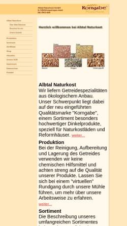 Vorschau der mobilen Webseite www.naturgabe.de, Naturgabe Vollkornbäckerei GmbH