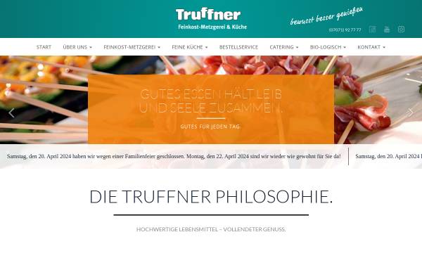 Vorschau von www.truffner.de, Metzgerei und Partyservice Truffner