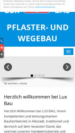 Vorschau der mobilen Webseite www.lux-bau.de, Baugeschäft Wolfgang Lux