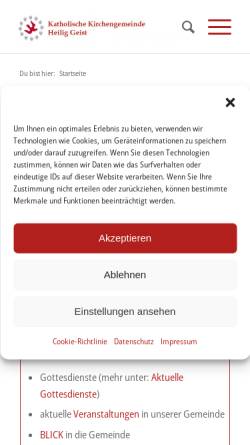 Vorschau der mobilen Webseite www.hl-geist-gemeinde-balingen.de, Heilig-Geist-Gemeinde