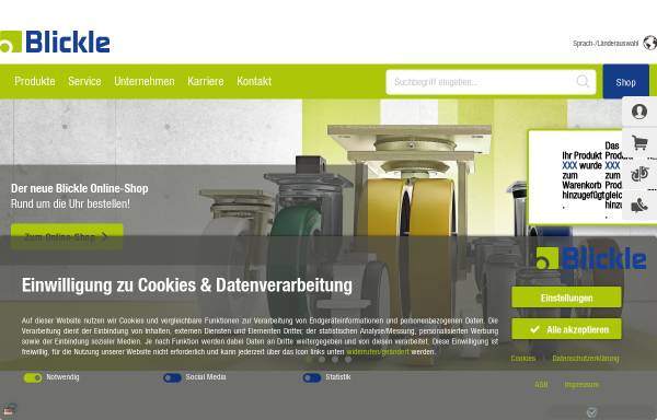Vorschau von www.blickle.de, Blickle Räder+Rollen GmbH u. Co. KG