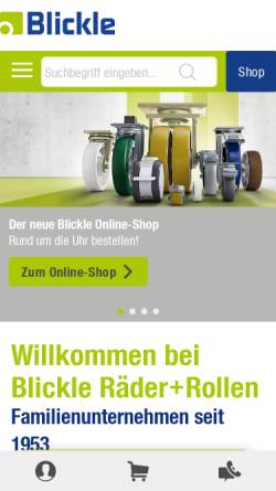 Vorschau der mobilen Webseite www.blickle.de, Blickle Räder+Rollen GmbH u. Co. KG