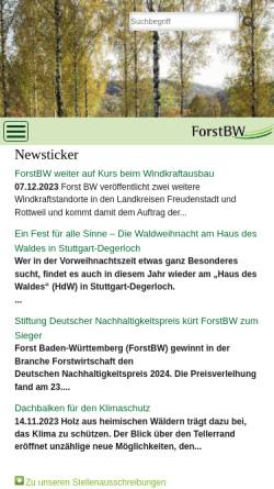 Vorschau der mobilen Webseite www.forstbw.de, Ministerium für Ländlichen Raum und Verbraucherschutz Baden-Württemberg
