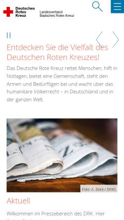 Vorschau der mobilen Webseite drk-baden.de, Landesverband Badisches Rotes Kreuz e.V.