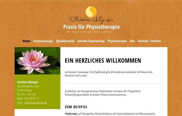 Vorschau von www.tine-hilzinger.de, Tine Hilzinger, Praxis für Physiotherapie