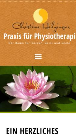 Vorschau der mobilen Webseite www.tine-hilzinger.de, Tine Hilzinger, Praxis für Physiotherapie