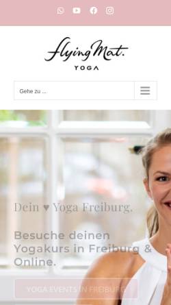 Vorschau der mobilen Webseite www.theflyingmat-yoga.com, The Flying Mat Yoga
