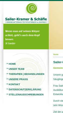 Vorschau der mobilen Webseite www.kinderphysio-freiburg.de, Sailer-Kramer & Schäfle