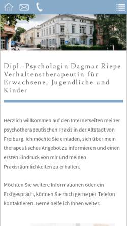 Vorschau der mobilen Webseite www.psychotherapie-riepe.de, Dipl.-Psychologin Dagmar Riepe