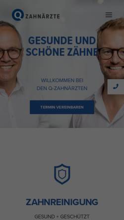 Vorschau der mobilen Webseite www.q-zahnaerzte.de, Zahnarztpraxis Dr. Quirin, Dr. Schultheis