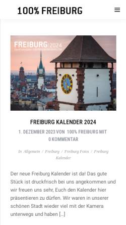 Vorschau der mobilen Webseite www.100prozentfreiburg.com, 100% Freiburg