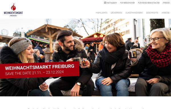 Vorschau von weihnachtsmarkt.freiburg.de, Freiburger Weihnachtsmarkt