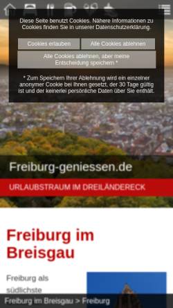 Vorschau der mobilen Webseite www.freiburg-geniessen.de, Freiburg - Geniessen