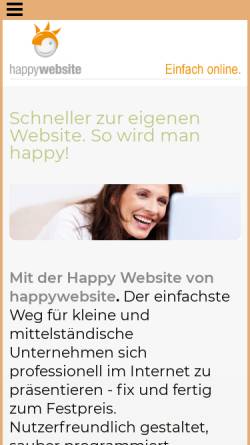 Vorschau der mobilen Webseite www.happy-website.de, Happy website, Ingmar Zimmermann