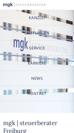 Vorschau der mobilen Webseite www.mgk-steuerberater.de, Steuerberater Bernd Gruhler