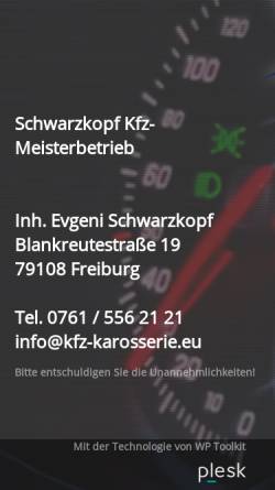 Vorschau der mobilen Webseite kfz-karosserie.eu, Meisterwerkstatt Schwarzkopf und Schuchart GbR